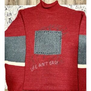 VTG Godbody Sweater Men XL Gray Knit Mock Neck Oversized Pullover Streetwear